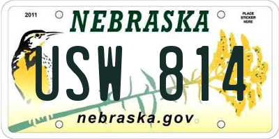 NE license plate USW814