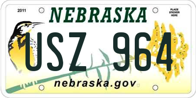 NE license plate USZ964