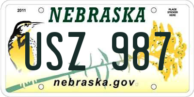 NE license plate USZ987