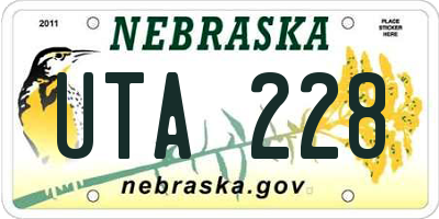 NE license plate UTA228