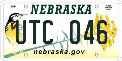 NE license plate UTC046