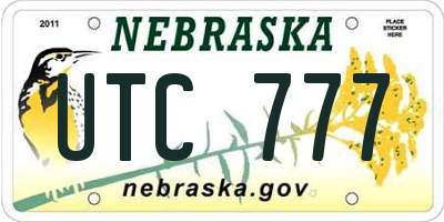 NE license plate UTC777