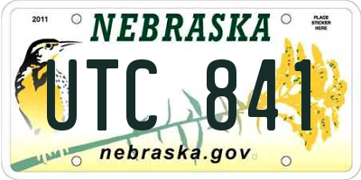 NE license plate UTC841