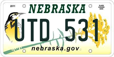 NE license plate UTD531