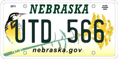 NE license plate UTD566