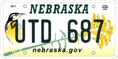NE license plate UTD687