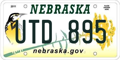NE license plate UTD895