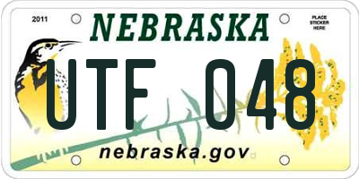 NE license plate UTF048