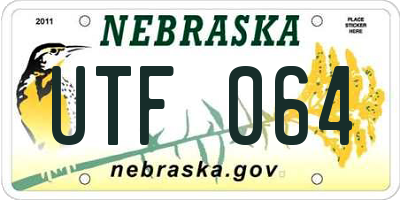 NE license plate UTF064