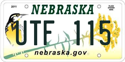 NE license plate UTF115