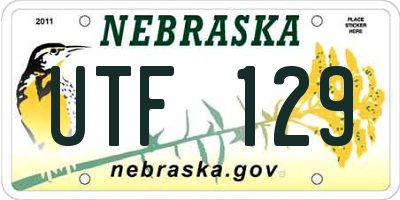 NE license plate UTF129
