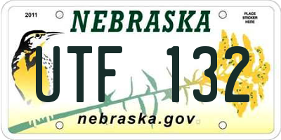 NE license plate UTF132