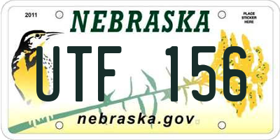NE license plate UTF156