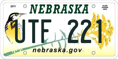 NE license plate UTF221