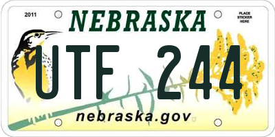 NE license plate UTF244