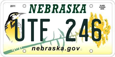 NE license plate UTF246