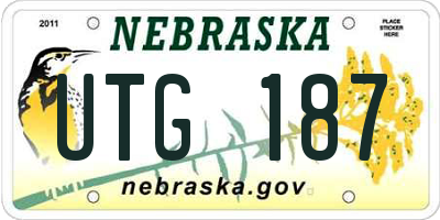 NE license plate UTG187