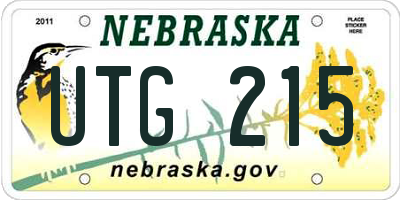 NE license plate UTG215