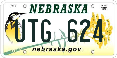 NE license plate UTG624