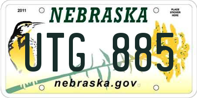 NE license plate UTG885