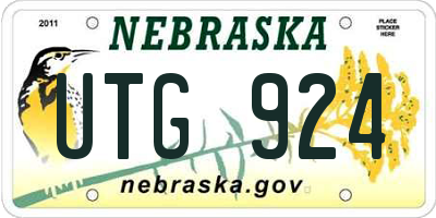 NE license plate UTG924