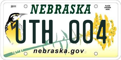 NE license plate UTH004