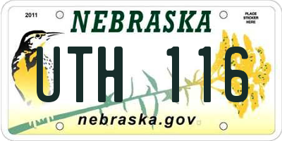 NE license plate UTH116