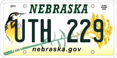 NE license plate UTH229