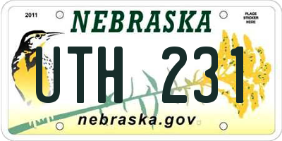 NE license plate UTH231
