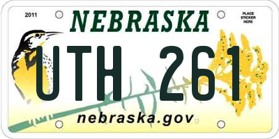 NE license plate UTH261