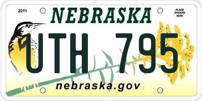 NE license plate UTH795