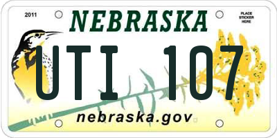 NE license plate UTI107
