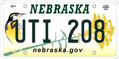 NE license plate UTI208