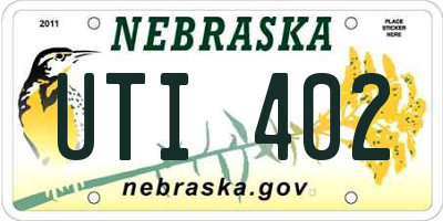 NE license plate UTI402