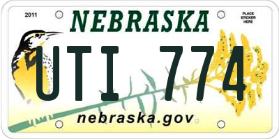 NE license plate UTI774