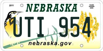 NE license plate UTI954