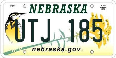 NE license plate UTJ185