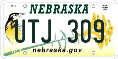 NE license plate UTJ309