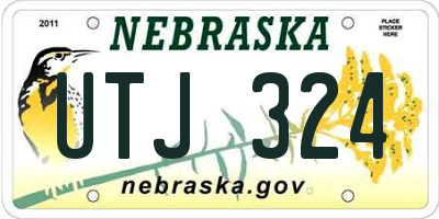 NE license plate UTJ324