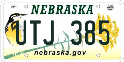 NE license plate UTJ385