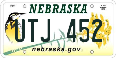 NE license plate UTJ452
