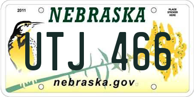 NE license plate UTJ466