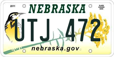 NE license plate UTJ472