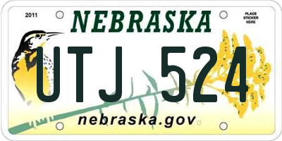 NE license plate UTJ524