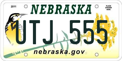 NE license plate UTJ555
