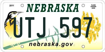 NE license plate UTJ597