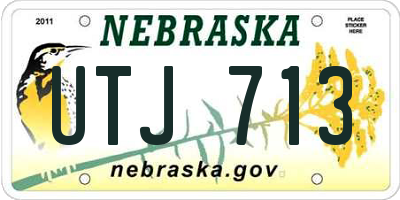 NE license plate UTJ713