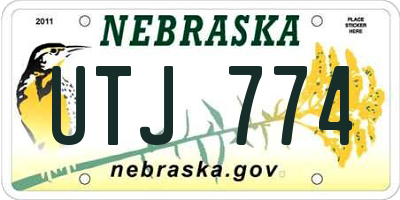 NE license plate UTJ774