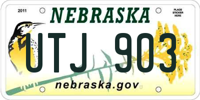 NE license plate UTJ903