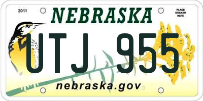 NE license plate UTJ955